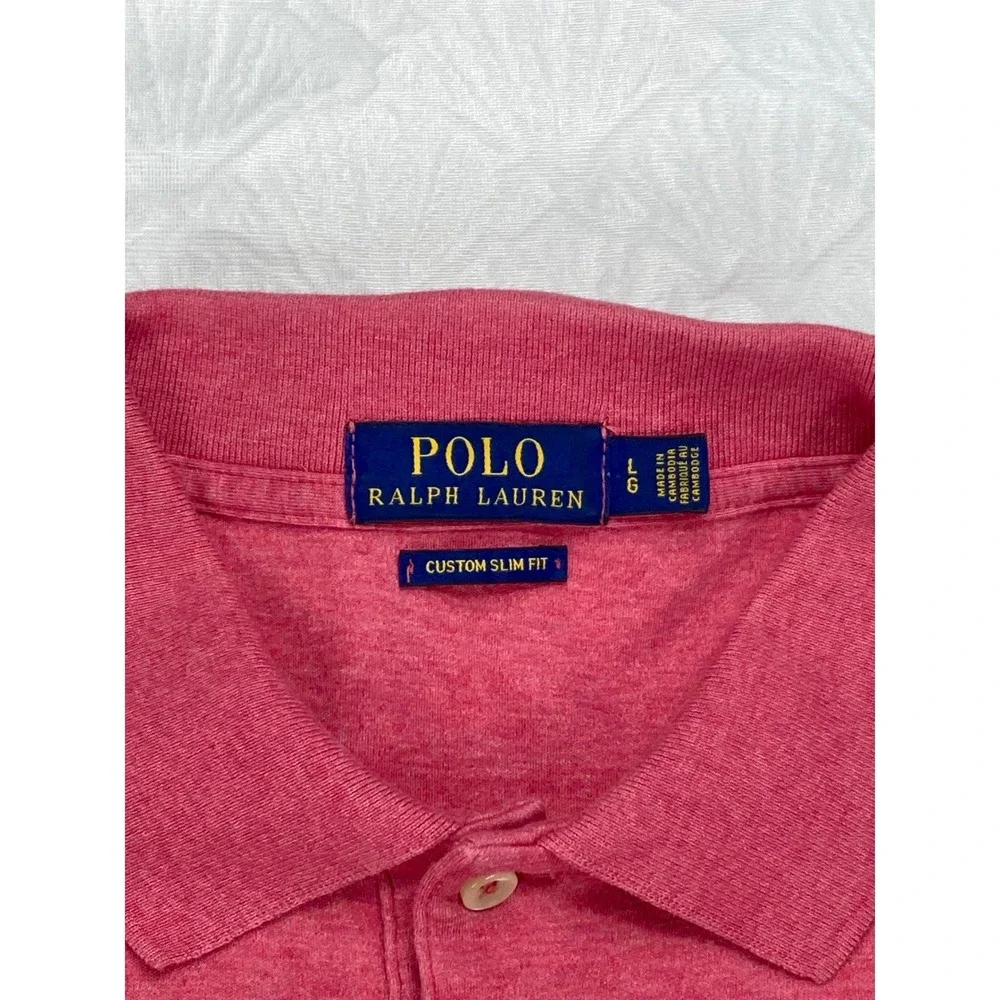 Polo Ralph Lauren Custom Slim Fit Polo Shirt Mens Large Red Classic Golf Preppy